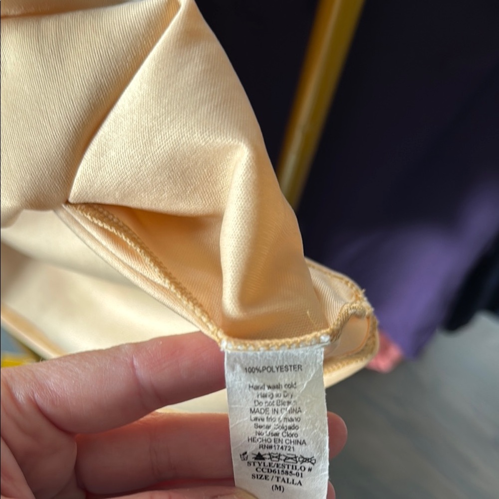Cream V-Neck Sundress with Bishop Sleeves - Picture 5 of 6